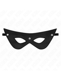 Kink - Maschera in Pelle Vegana Nera con 3 Rivetti 24x9 Cm