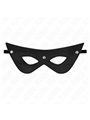 Kink - Maschera in Pelle Vegana Nera con 3 Rivetti 24x9 Cm