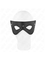 Kink - Maschera in Pelle Vegana Nera con 3 Rivetti 24x9 Cm