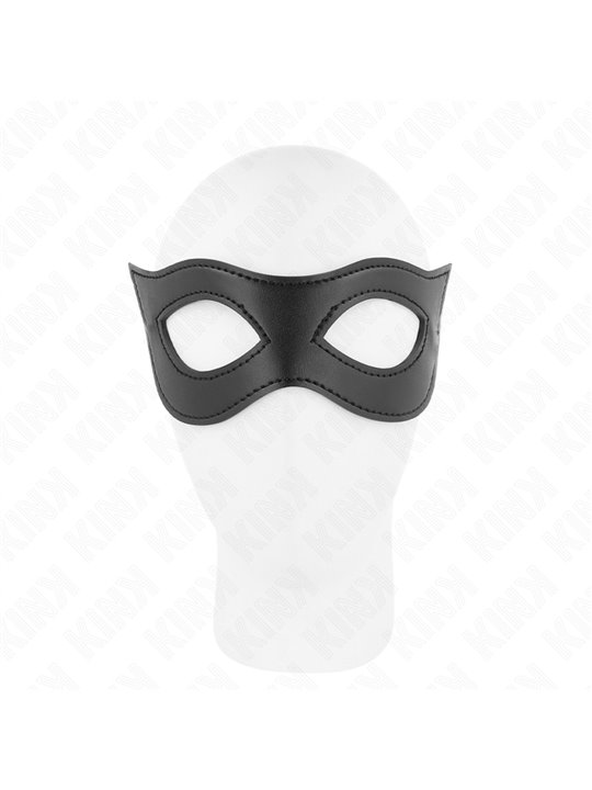 Kink - Maschera in Pelle Vegana Nera 23x7,5 Cm Modello 2
