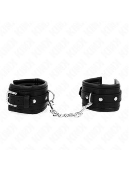 Kink - Rhinestone Buckle Wrist Restraints Black Adjustable 25-32 Cm X 5.5 Cm