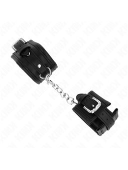 Kink - Rhinestone Buckle Wrist Restraints Black Adjustable 25-32 Cm X 5.5 Cm