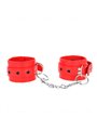 Kink - Red Wrist Restraints With Black Heart Inlay Adjustable 21-28 Cm X 5.5 Cm
