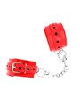 Kink - Red Wrist Restraints With Black Heart Inlay Adjustable 21-28 Cm X 5.5 Cm