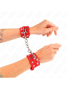 Kink - Wristbands With Double Line Of Adjustable Studs Red