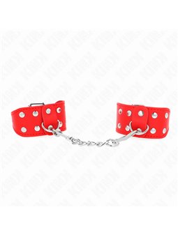 Kink - Wristbands With Double Line Of Adjustable Studs Red