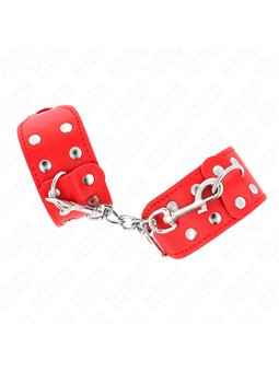 Kink - Wristbands With Double Line Of Adjustable Studs Red