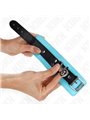 Kink - Polsini in Pelle Vegana Nero e Blu Regolabile 21-28 Cm x 5,5 Cm