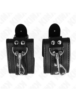 Kink - Lockable Dungeon Wrist Restraints Black Adjustable 21-28 Cm X 5.5 Cm