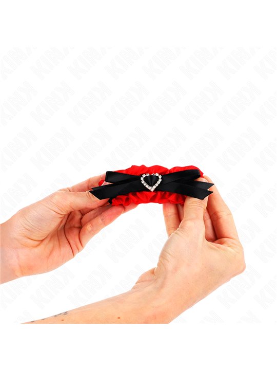 Kink - Lace Elastic Wrist Restraints Red Heart Details Adjustable 22-35 Cm