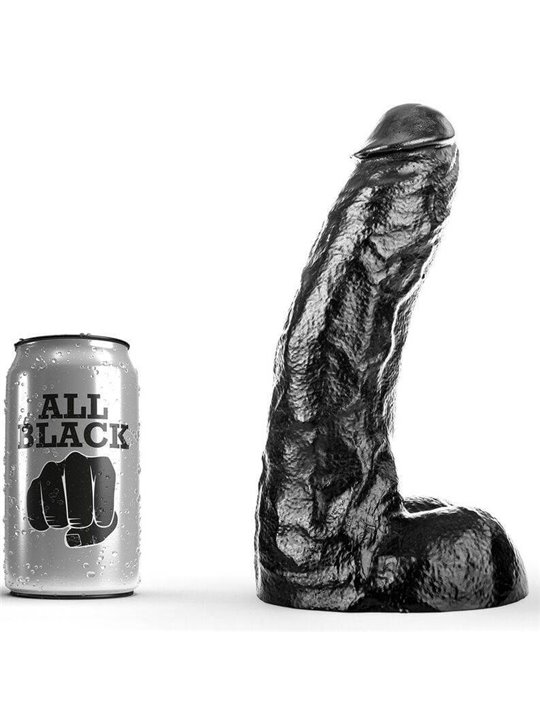 All Black - Pene Realistico con Testicoli e Ventosa 25,5 CM