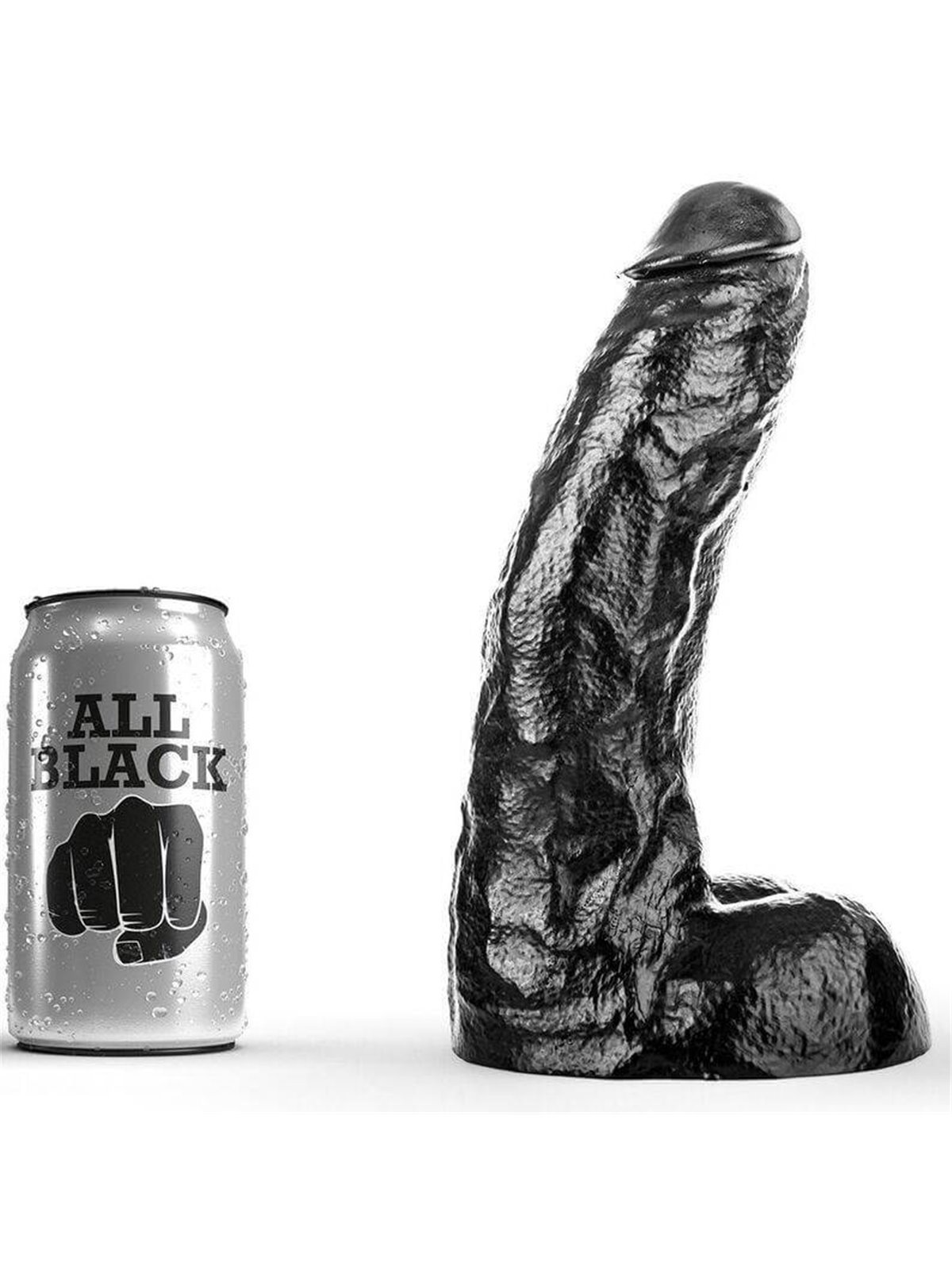 All Black - Pene Realistico con Testicoli e Ventosa 25,5 CM