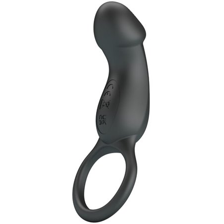 Pretty Love Trae - Anello Fallico Vibrante Nero con Plug Anale