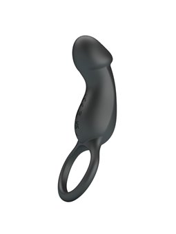 Pretty Love Trae - Black Vibrating Cock Ring with Anal Plug