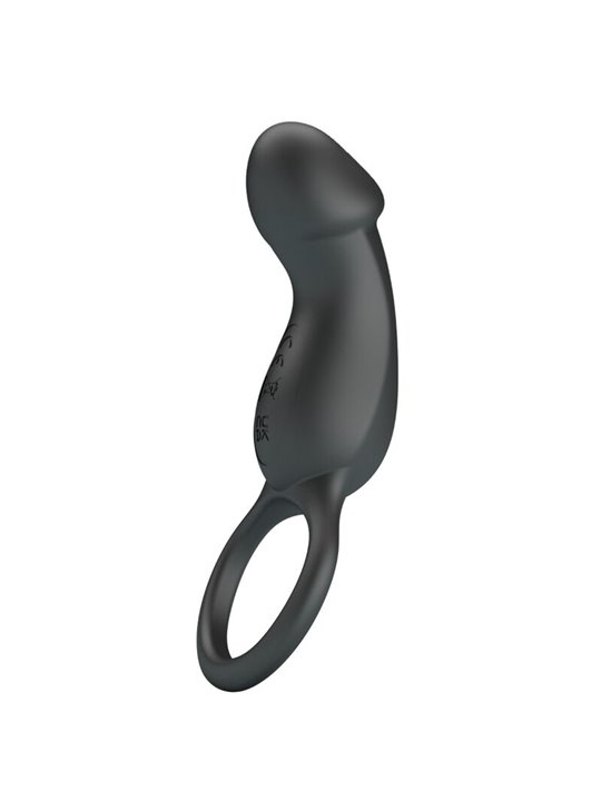 Pretty Love Trae - Black Vibrating Cock Ring with Anal Plug