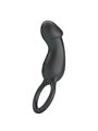 Pretty Love Trae - Black Vibrating Cock Ring with Anal Plug