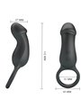 Pretty Love Trae - Black Vibrating Cock Ring with Anal Plug