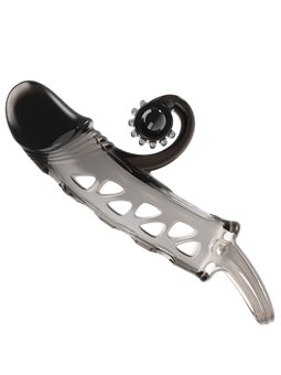 Romance - Guaina Fallica Vibrante in Silicone Nero per Estensione Pene