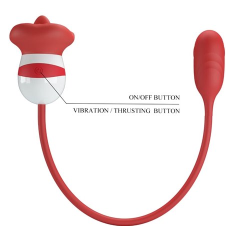 Pretty Love Aliyah - Vibratore Bullet con Lingua Vibrante Rosso