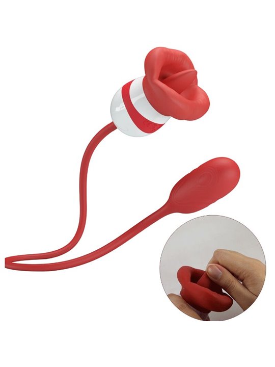 Pretty Love Aliyah - Vibratore Bullet con Lingua Vibrante Rosso