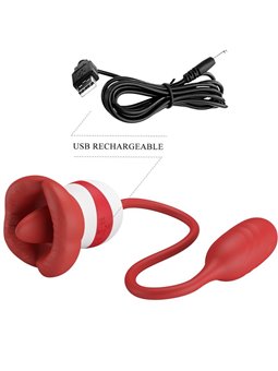 Pretty Love Aliyah - Vibratore Bullet con Lingua Vibrante Rosso