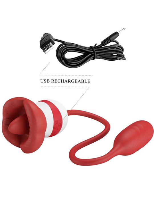 Pretty Love Aliyah - Vibratore Bullet con Lingua Vibrante Rosso
