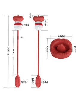 Pretty Love Aliyah - Vibratore Bullet con Lingua Vibrante Rosso