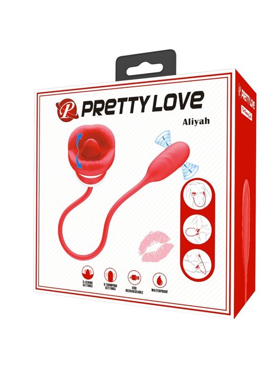 Pretty Love Aliyah - Vibratore Bullet con Lingua Vibrante Rosso
