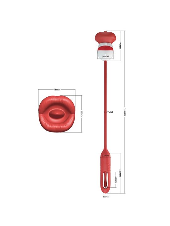 Romance Alyss - Vibratore Bullet con Lingua Vibrante Rosso