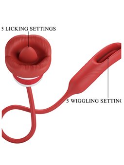 Romance Alyss - Vibratore Bullet con Lingua Vibrante Rosso