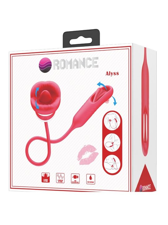 Romance Alyss - Vibratore Bullet con Lingua Vibrante Rosso
