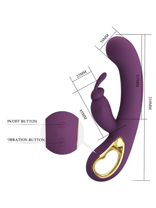 Pretty Love Liam - Vibratore Rabbit Viola con Tecnologia Bluetooth