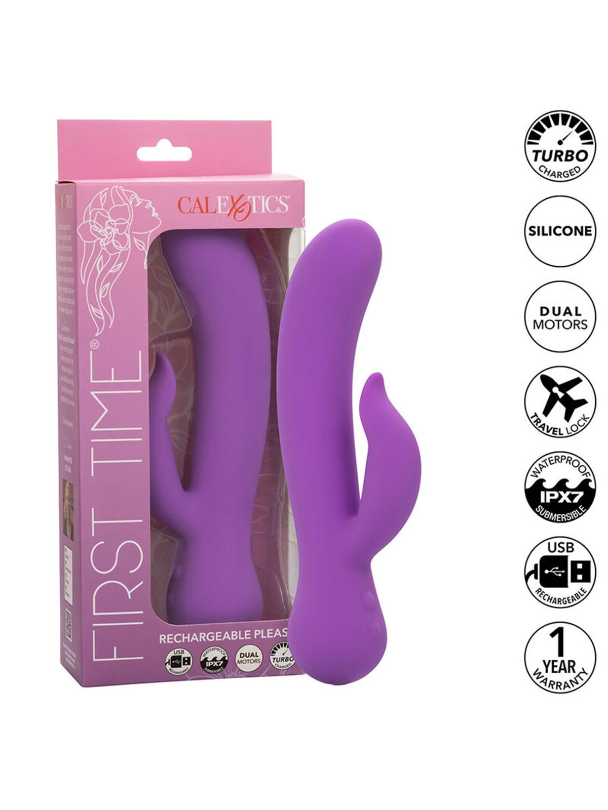 Calexotics First Time - Vibratore Rabbit Turbo Boost in Silicone Viola