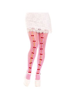 Leg Avenue - Stockings With Openings Heart & Bows Pink