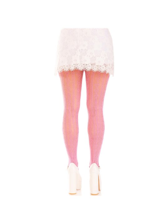 Leg Avenue - Stockings With Openings Heart & Bows Pink