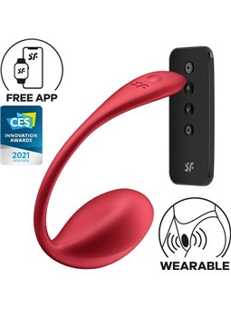 Satisfyer Shiny Petal - Ovetto Vibrante Rosso con Telecomando e App