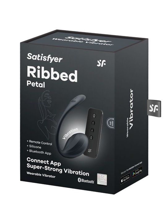 Satisfyer Ribbed Petal - Ovetto Vibrante Nero con Telecomando e App