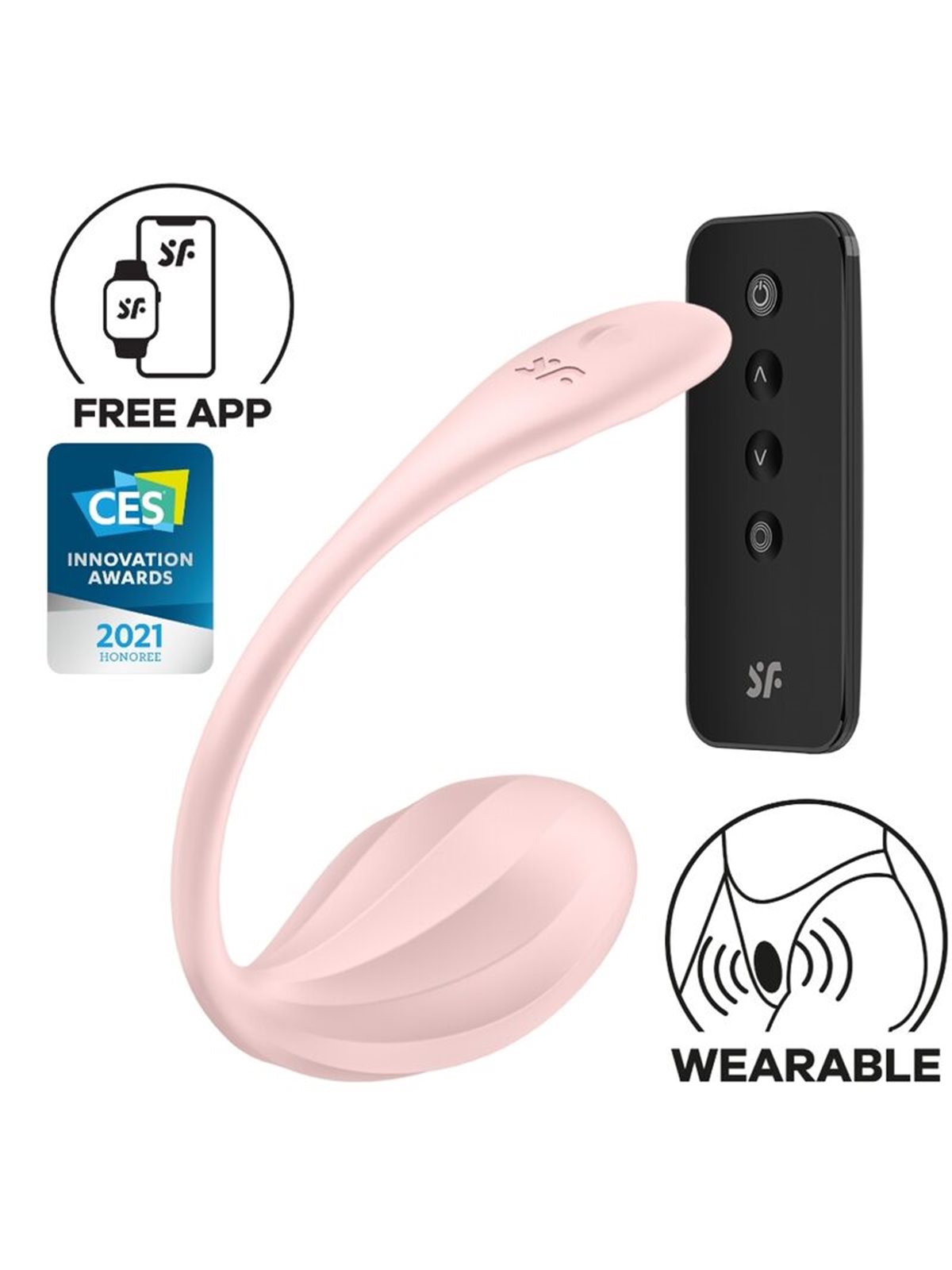 Satisfyer Ribbed Petal - Ovetto Vibrante Rosa con Telecomando e App