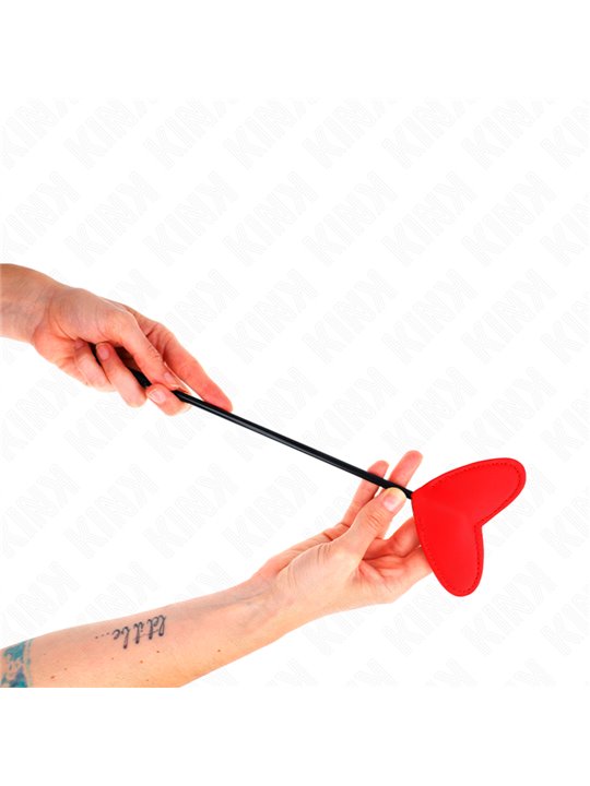 Kink - Pagaia in Pelle Vegana Rossa a Forma di Cuore 33x10 Cm