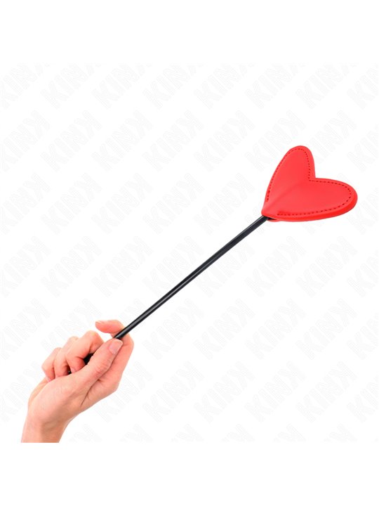 Kink - Pagaia in Pelle Vegana Rossa a Forma di Cuore 33x10 Cm