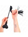 Kink - Frusta e Pagaia a Cuore in Pelle Vegana Nera 35 Cm