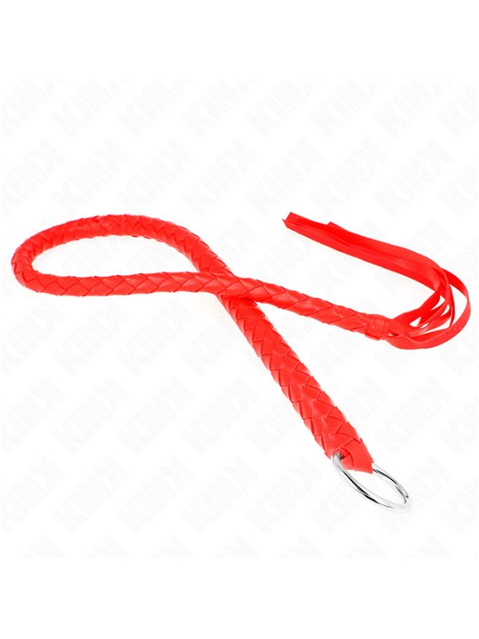 Kink - Frusta a Serpente Rossa con Anello nel Manico 65 Cm