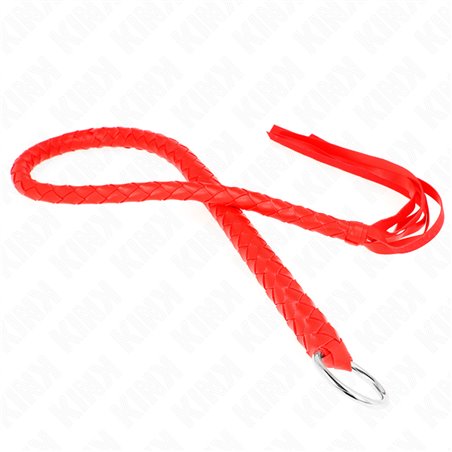 Kink - Frusta a Serpente Rossa con Anello nel Manico 65 Cm
