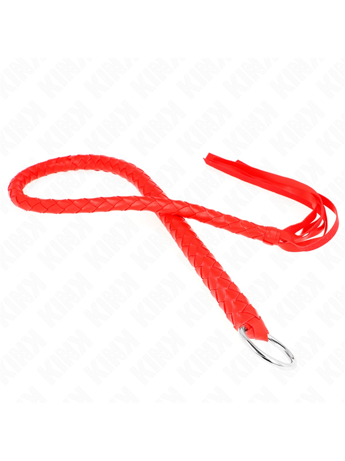 Kink - Frusta a Serpente Rossa con Anello nel Manico 65 Cm