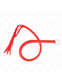 Kink - Frusta a Serpente Rossa con Anello nel Manico 65 Cm