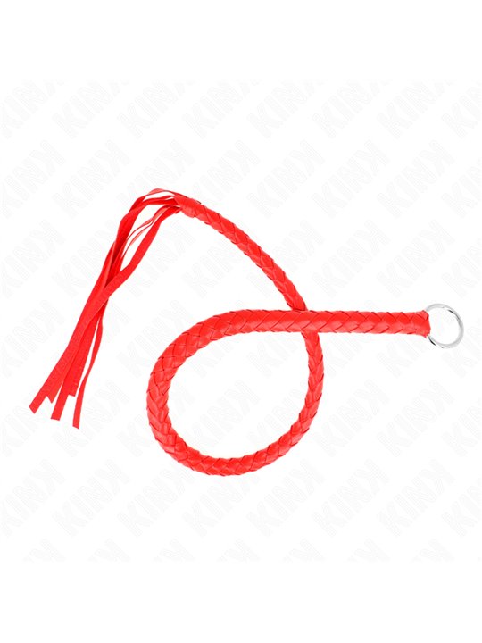 Kink - Frusta a Serpente Rossa con Anello nel Manico 65 Cm