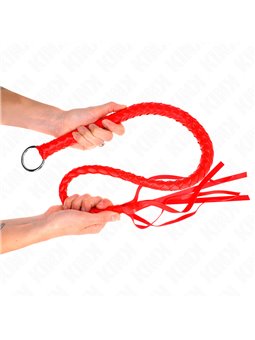 Kink - Frusta a Serpente Rossa con Anello nel Manico 65 Cm