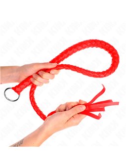 Kink - Frusta a Serpente Rossa con Anello nel Manico 65 Cm