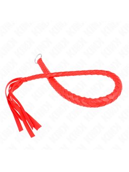 Kink - Frusta a Serpente Rossa con Anello nel Manico 65 Cm
