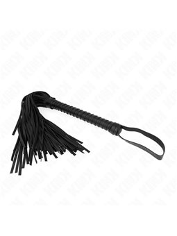 Kink - Frusta in Pelle Vegana Nera con Manico Strutturato 48,5 Cm